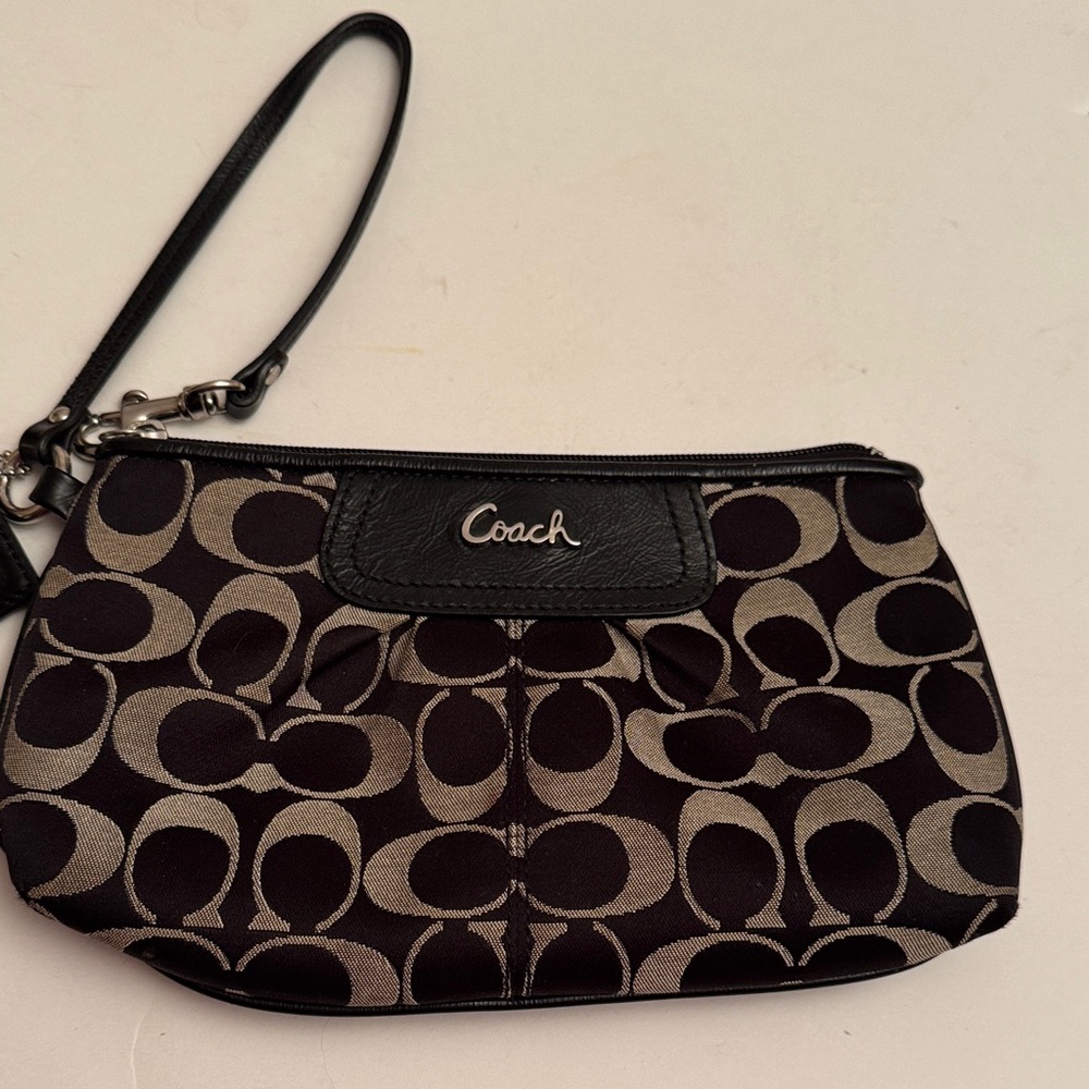 Coach Black and Silver Signature Wristlet - Picture 4 of 8